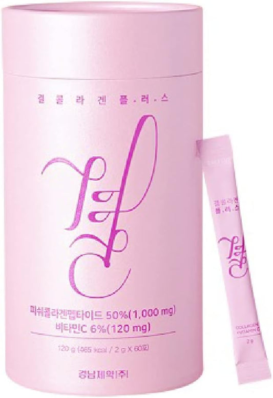 FARMER QUEEN Gyeol Collagen Plus+ with Vitamin C - 60 Stick Packets, Low Molecular Weight Formula