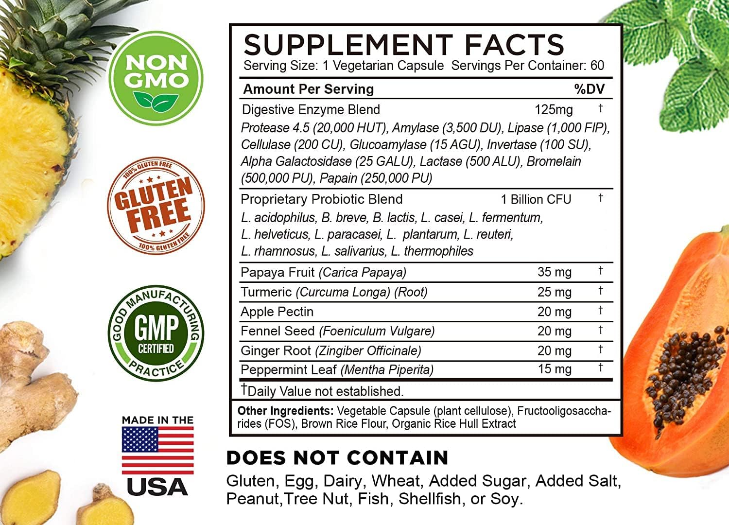 FarmHaven Apple Cider Vinegar Capsules with Ginger, Digestive Enzymes, Probiotics, and Herbs - 18 Ingredients