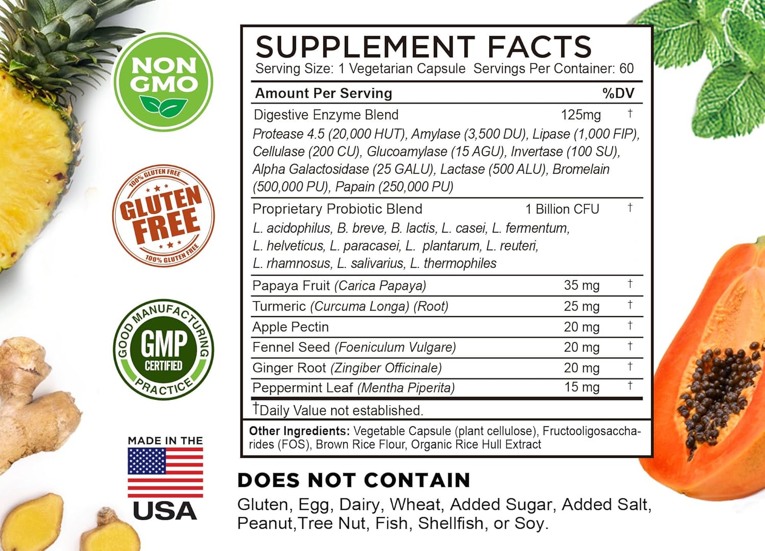 FarmHaven Digestive Enzymes with Probiotics, Herbs, Magnesium Glycinate, and Malate Complex