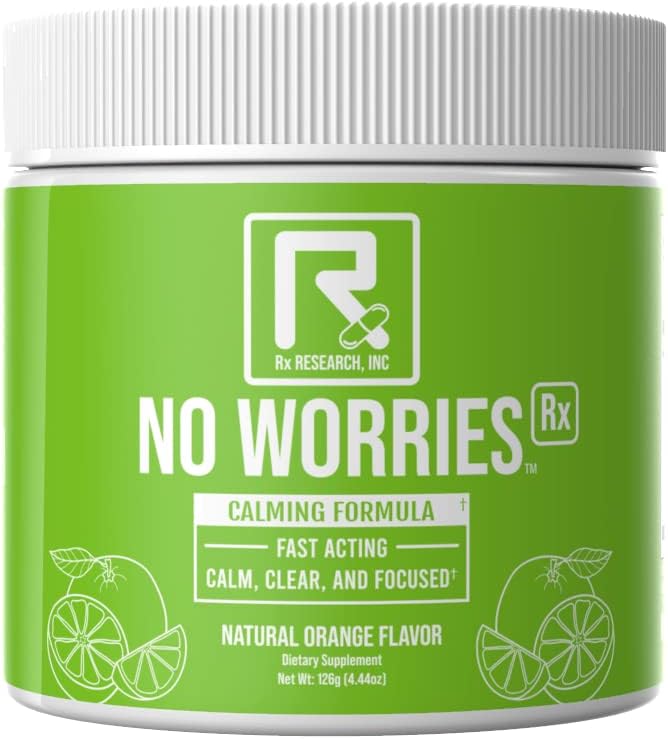 Fast-Acting GABA, L-Theanine, L-Glycine, Betaine Anhydrous, Kava Kava Extract, L-Taurine, DMAE Supplement by RxRESEARCH, INC - No Worries Rx