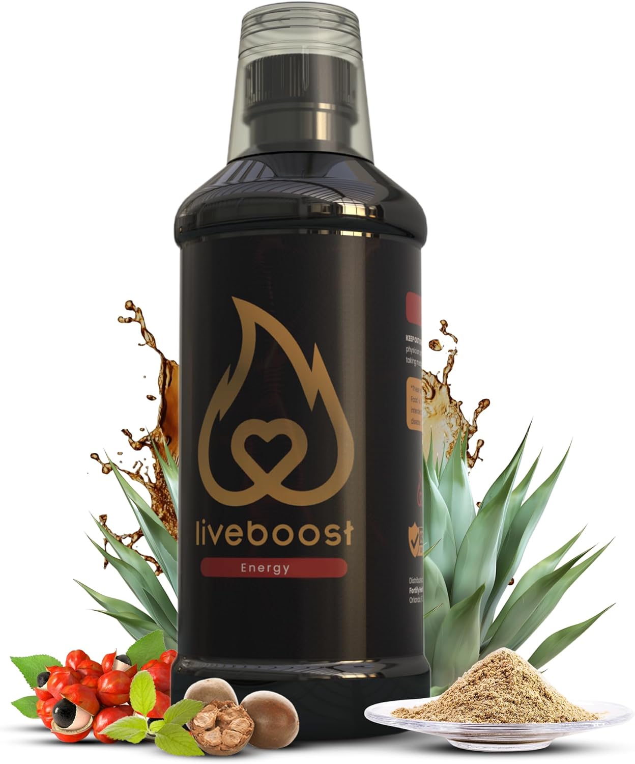 Fast Acting LIVEBOOST Supplement for Men and Women - Natural Ingredients, Energy & Circulation Support - 480ml