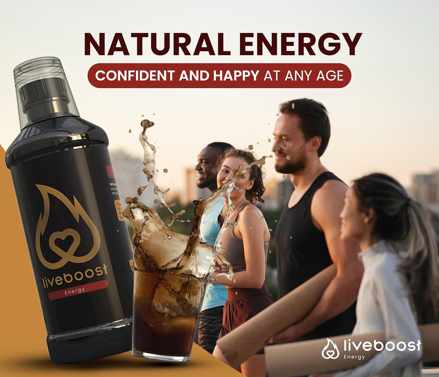 Fast Acting LIVEBOOST Supplement for Men and Women - Natural Ingredients, Energy & Circulation Support - 480ml