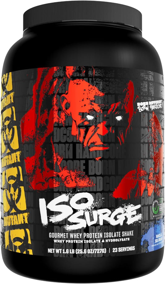 Fast-Acting Mutant ISO Surge Whey Protein Isolate Powder - 1.6 lb Vanilla Ice Cream Flavor - Recovery, Muscle Building, Bulk & Strength