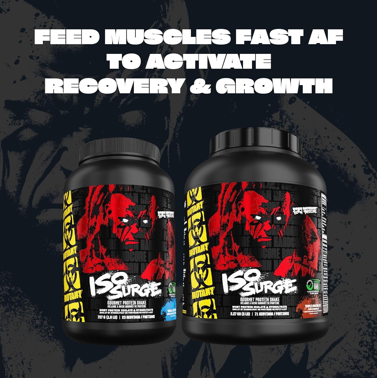 Fast-Acting Mutant ISO Surge Whey Protein Isolate Powder for Recovery, Muscle Building, and Strength - Chocolate Fudge Brownie Flavor - 1.6 lb
