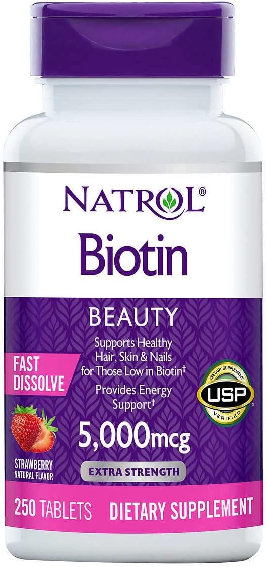 Fast Dissolve Biotin 5000 mcg Tablets - 250 Count Bottle