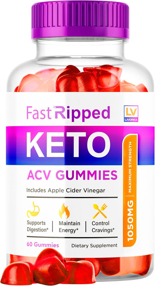 Fast Ripped Keto ACV Gummies 1050 MG for Advanced Slimming Formula - 1 Month Supply