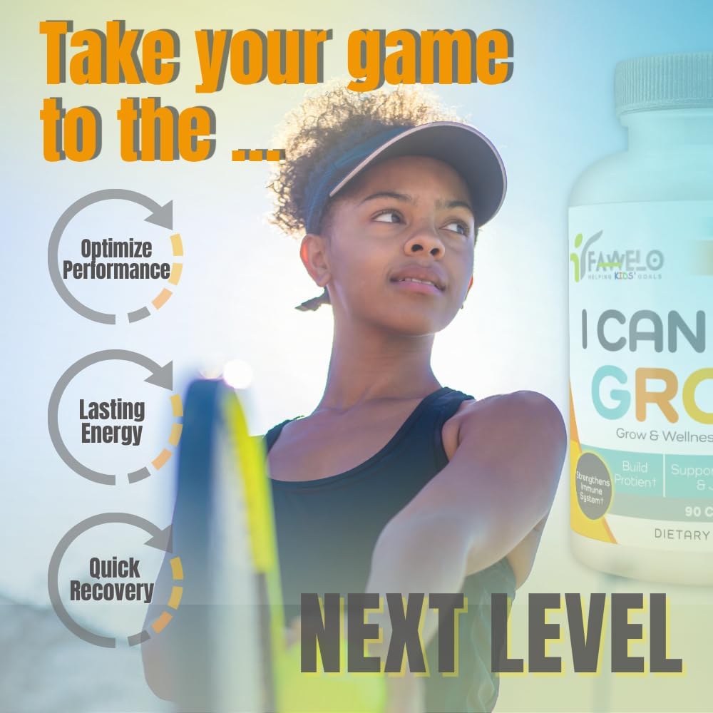 Fawelo I Can Grow (2 Pack) for Kids 10+ and Teens | Supports Natural Development | Boosts Bone, Muscle & Joint Health | Enhances Immunity | Transparent USA-Made Formula