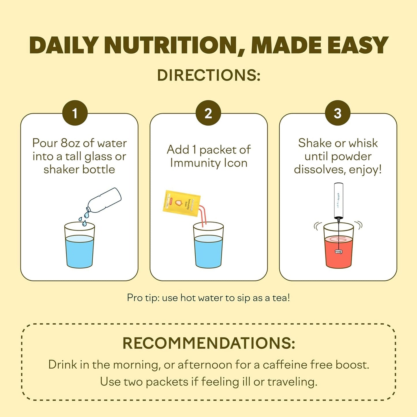 Feel Goods Immunity Boost Drink Mix Powder with Vitamin C, A, B, D, E & Zinc, Elderberry, Ashwagandha - Vegan, Non GMO, Caffeine & Gluten Free - Wild Berry Flavor, 15 Pack