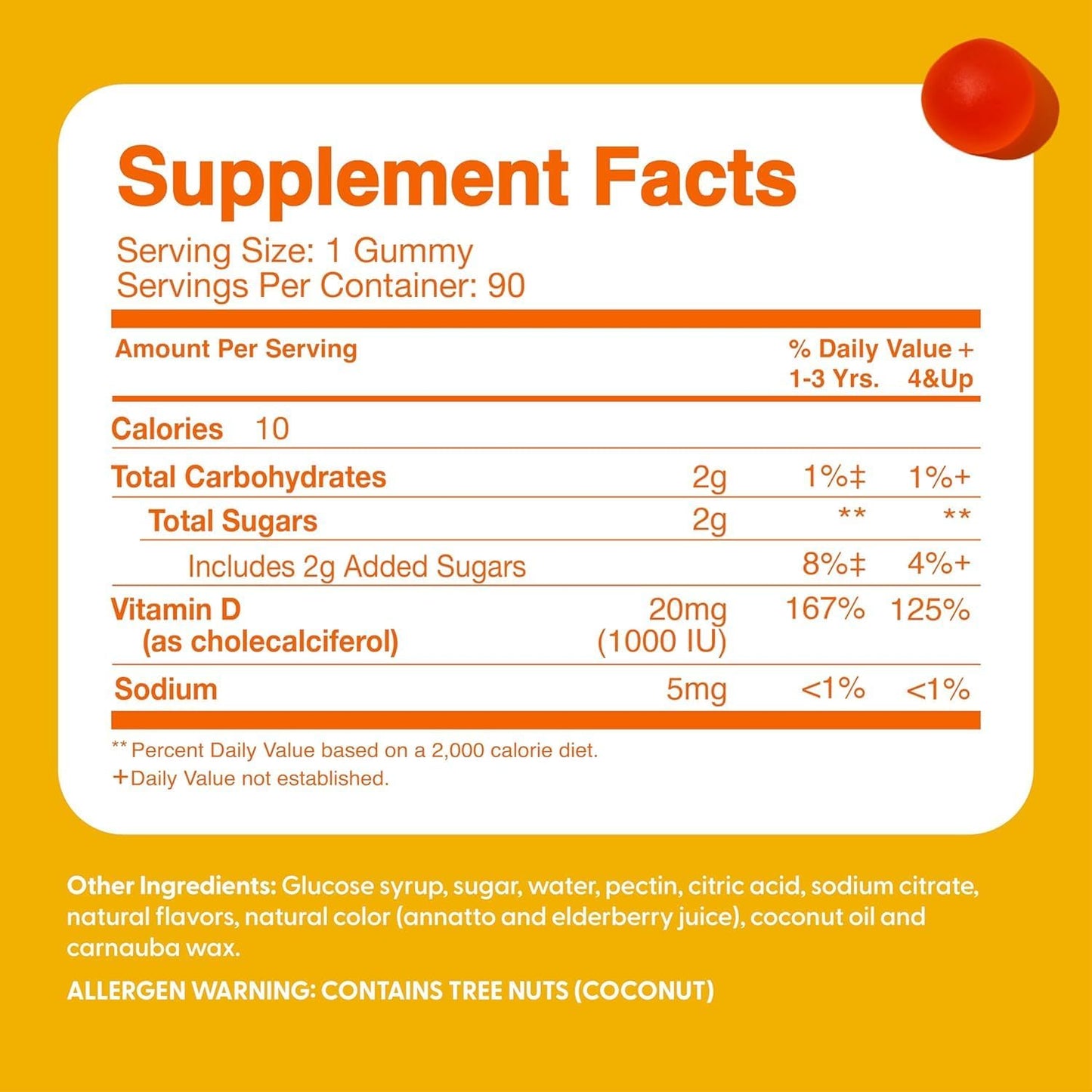 Feel Great Kids Vitamin D3 Gummies - Citrus Flavored Vegetarian Gummies for Healthy Bones & Immune Support - 1000 IU - 2 Pack
