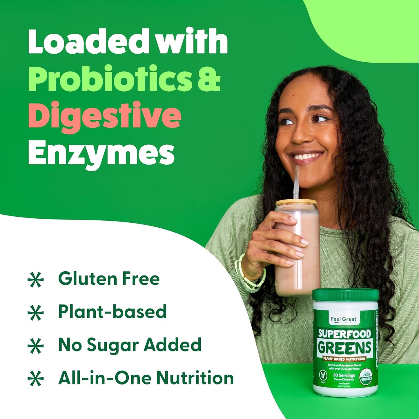 Feel Great Reds and Greens Powder - 300 Grams by The Feel Great Vitamin Company