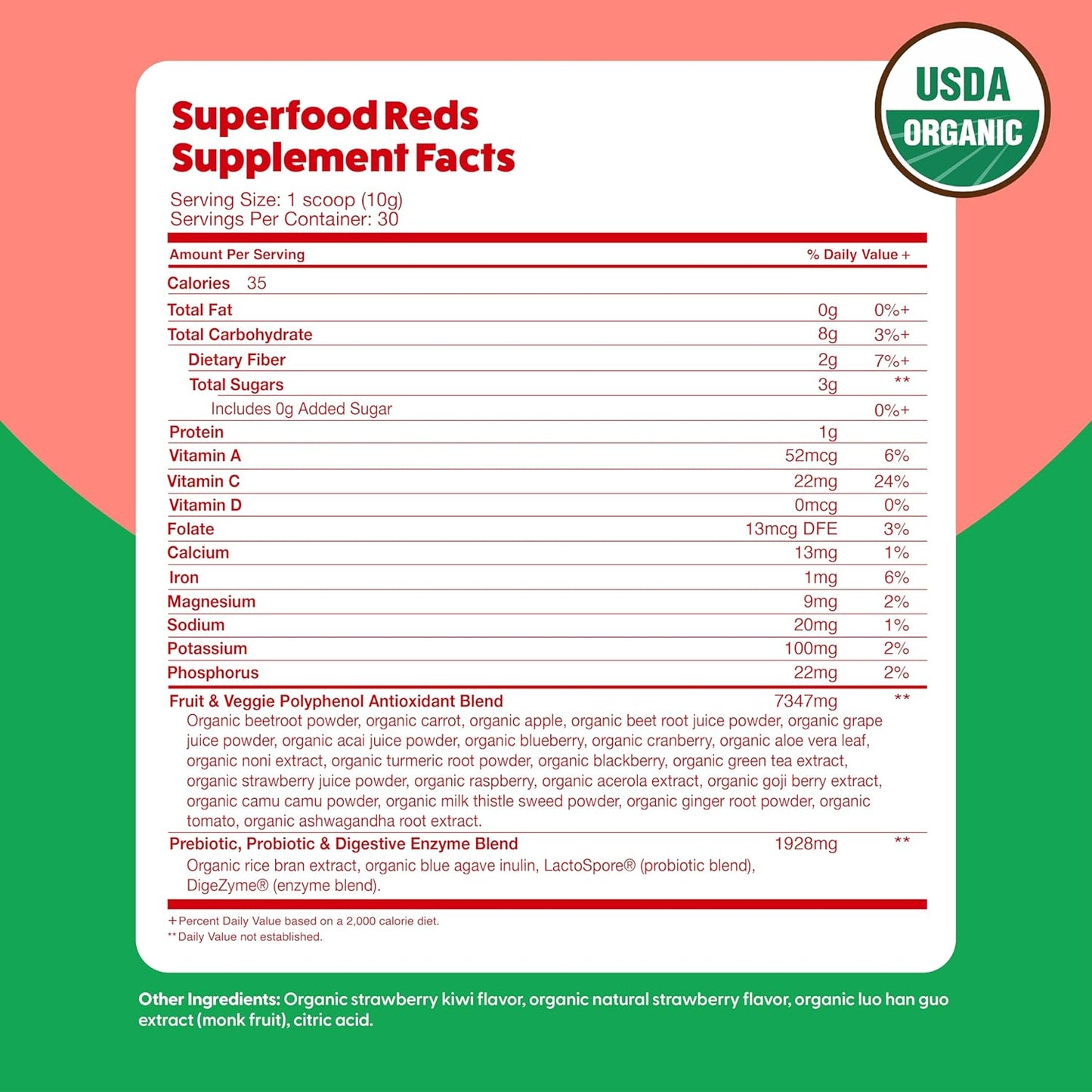 Feel Great Reds and Greens Powder - 300 Grams by The Feel Great Vitamin Company