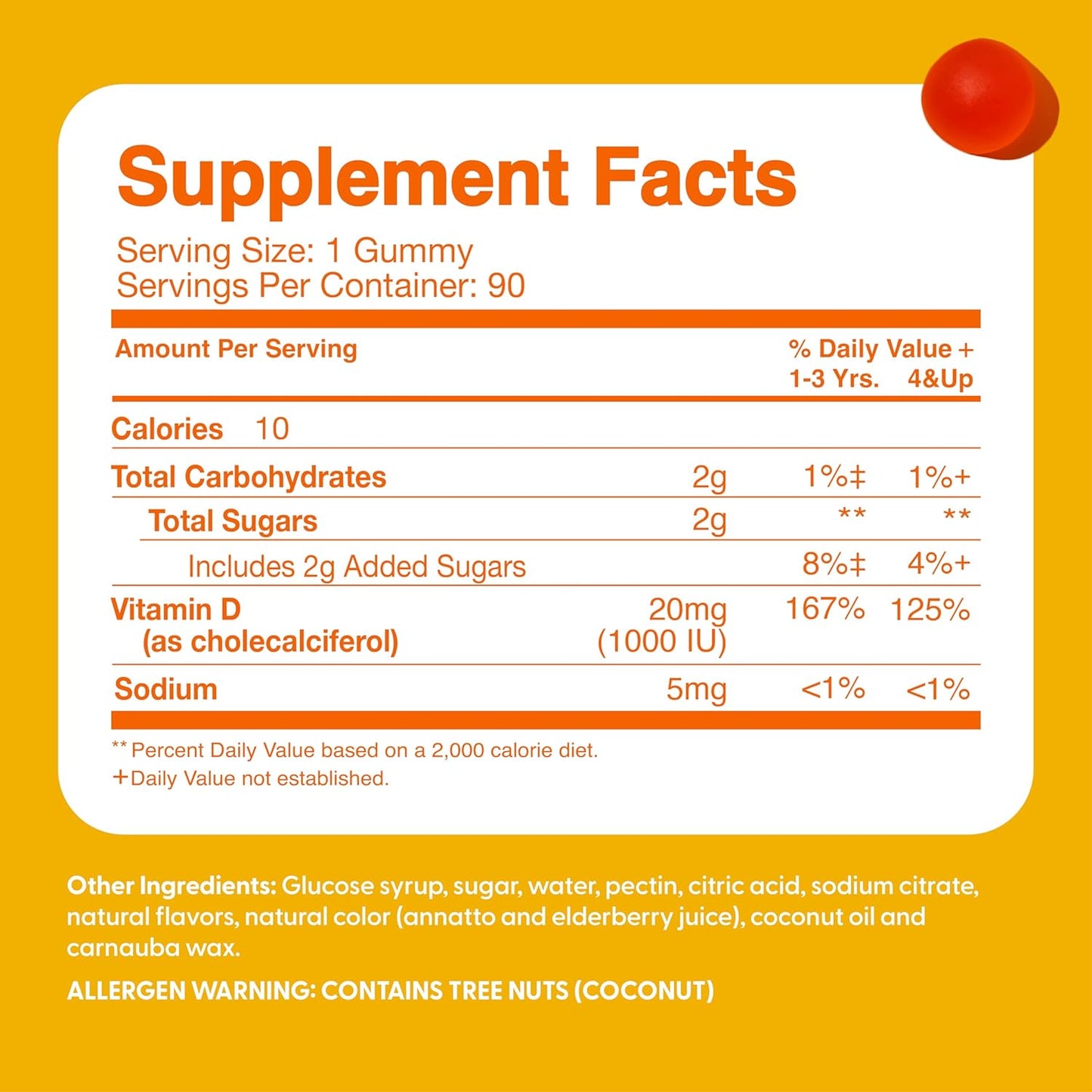Feel Great Vitamin Co. Kids Vitamin D3 1000IU Gummy Supplements | 60-Day Supply | Plant-Based Gummies for Strong Bones, Teeth, and Immune System Support*