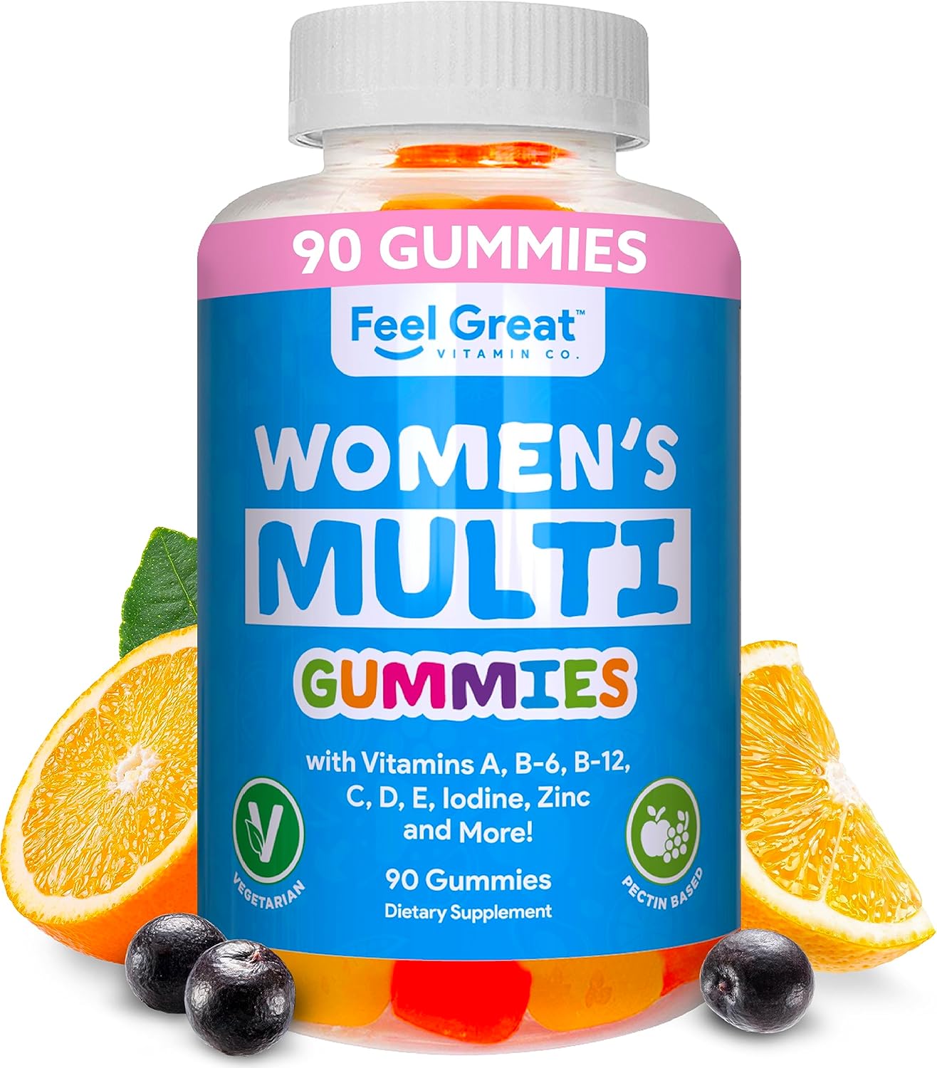 Feel Great Vitamin Co Women's Multivitamin Gummy | Chewable Supplement with Vitamin A, B-6, B-12, C, D, E, Biotin, Folic Acid, Zinc & More