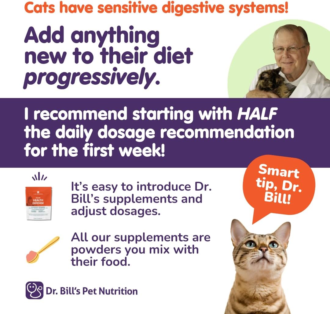 Feline Immune Support Vitamins with Colostrum, Beta Glucan, Lactoferrin, Zinc, Coenzyme Q-10, Bifidobacterium for Cats