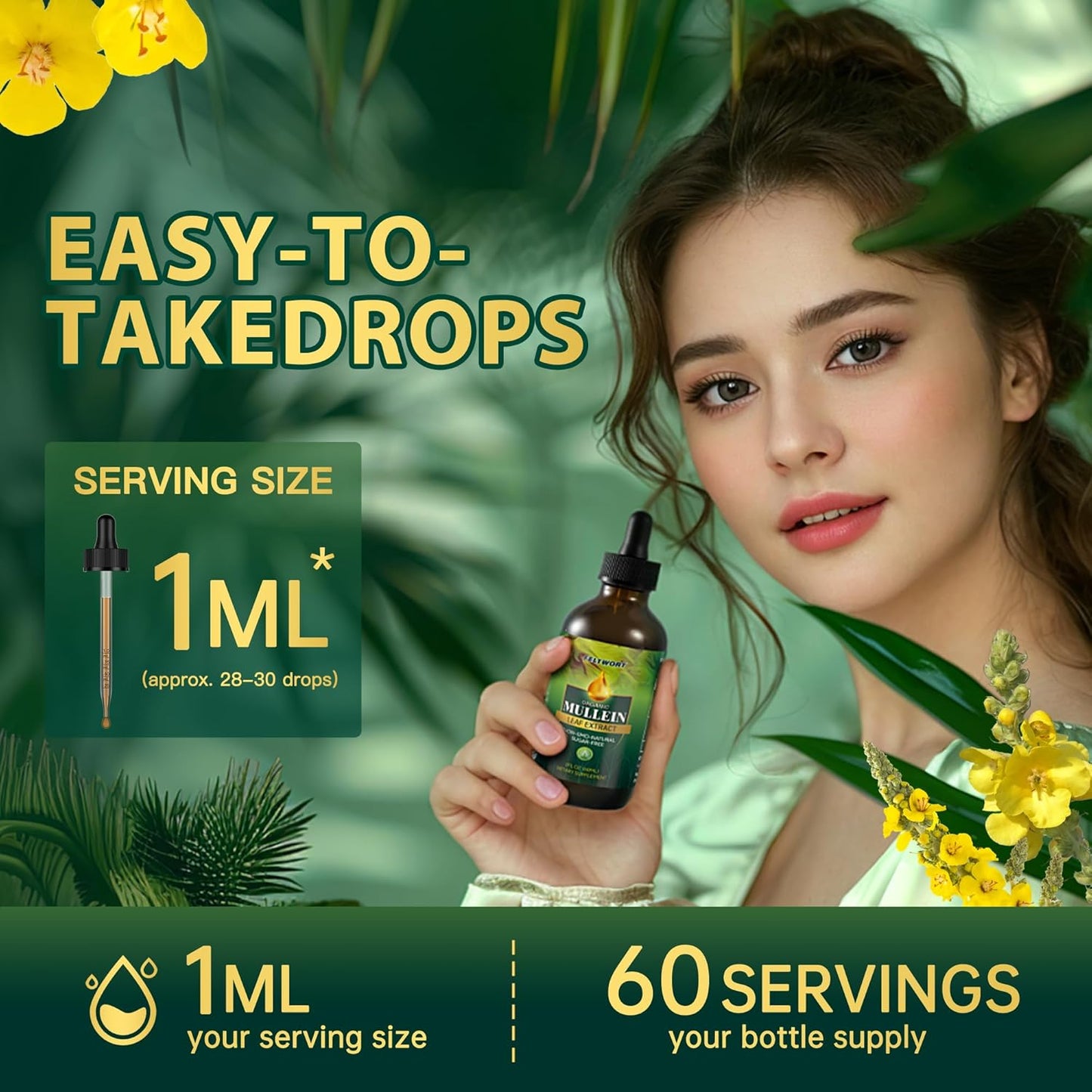 Feltwort Mullein Lung Cleanse Drops with Leaf Extract for Immune, Detox & Respiratory Support - Herbal Supplements - 2 Oz-6