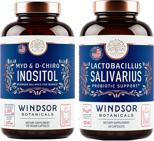 Female Health Support Bundle: Myo & D-Chiro Inositol, Lactobacillus Salivarius Probiotic - WINDSOR BOTANICALS
