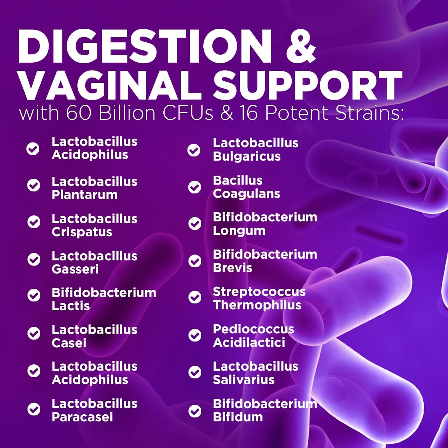 Feminine Health Probiotic Supplement - 60 Billion CFU, 16 Strains for Vaginal pH & Gut Health - Immune Support - 120 Capsules