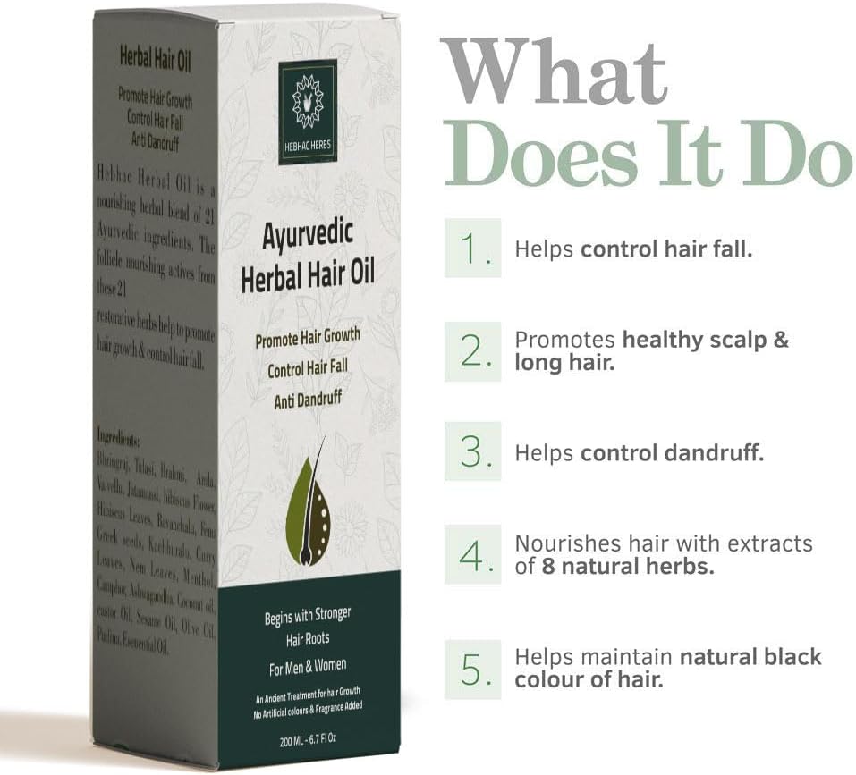 Fenugreek Capsules and Herbal Hair Oil Combo Pack by Hebhac Herbs