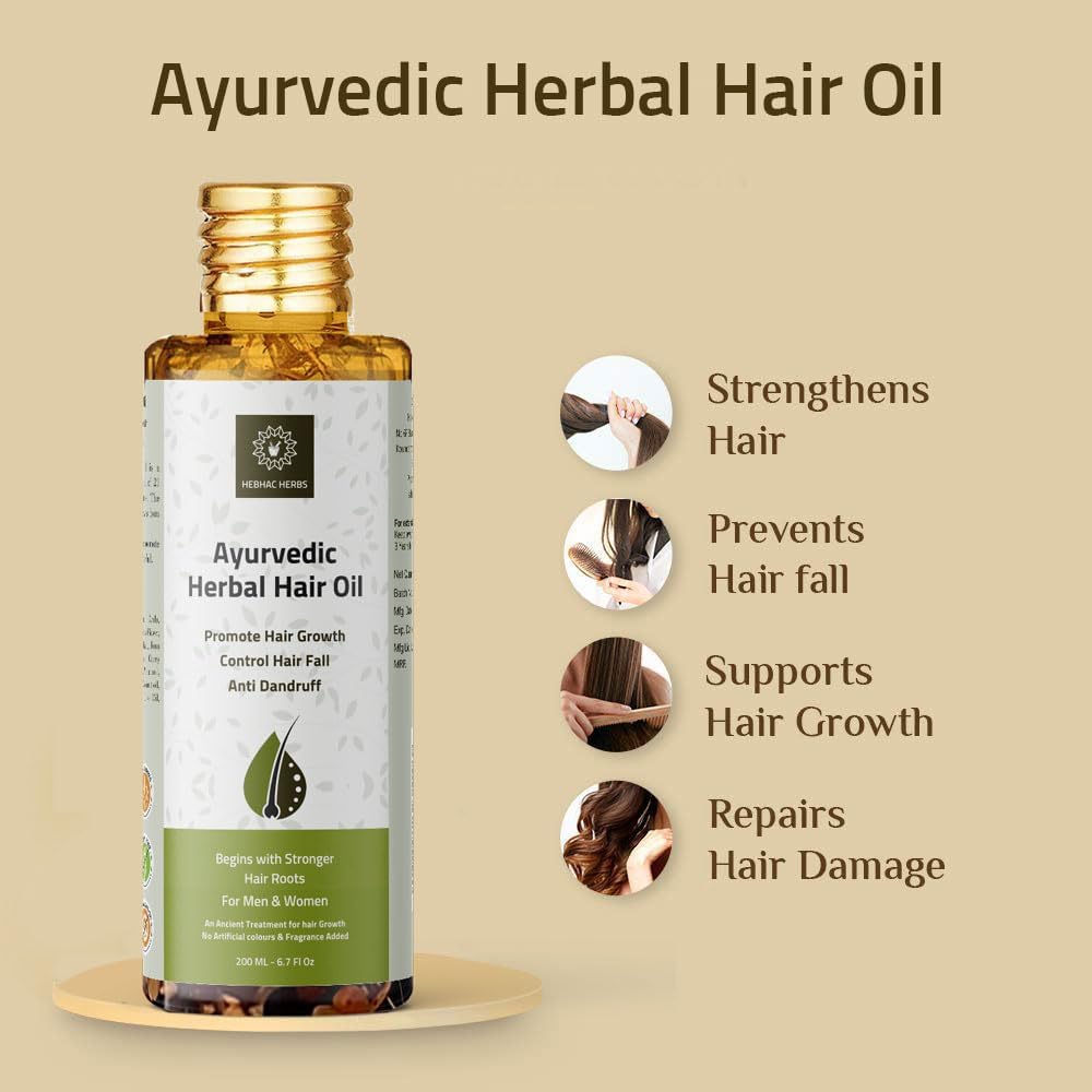 Fenugreek Capsules and Herbal Hair Oil Combo Pack by Hebhac Herbs
