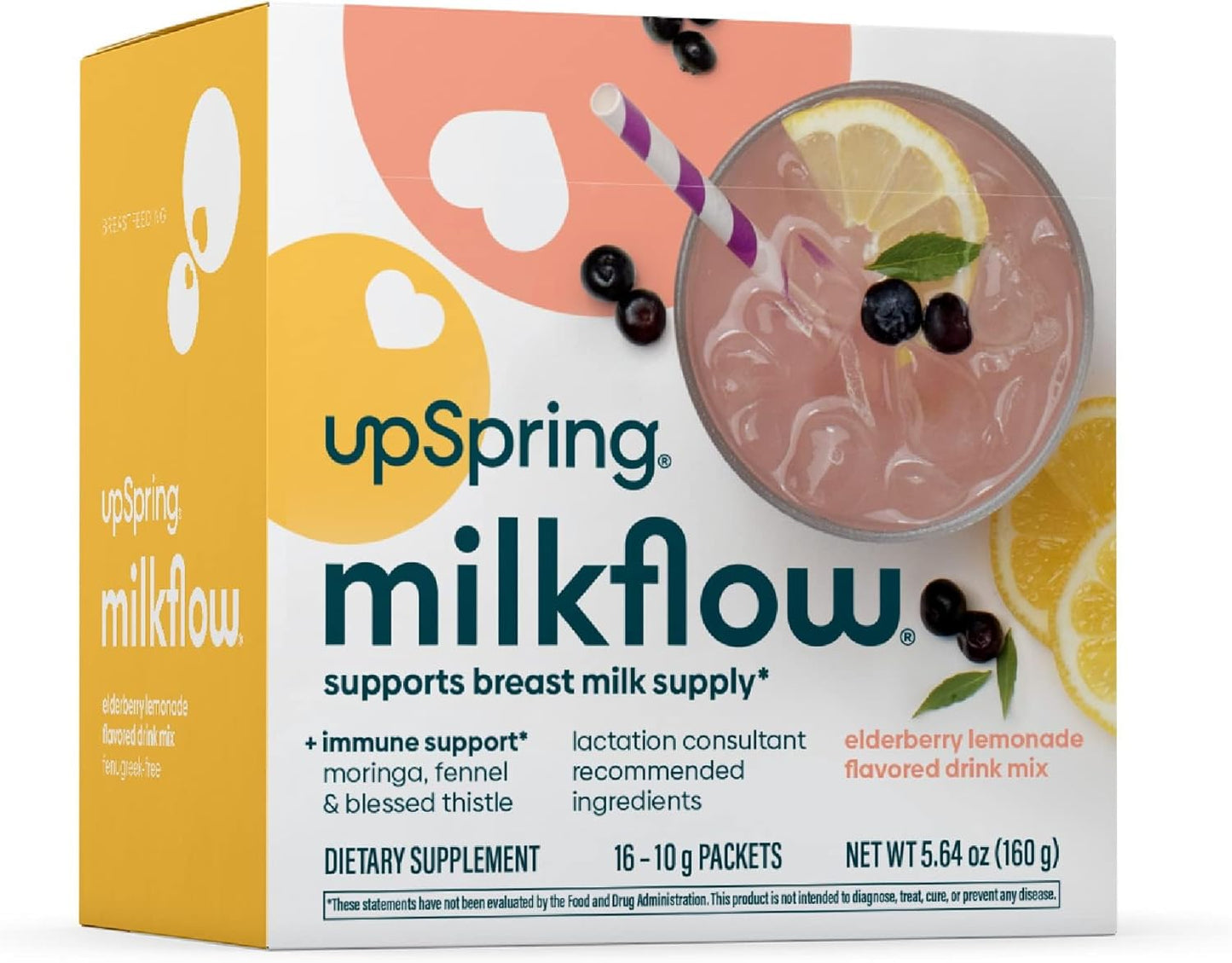 Fenugreek-Free Milkflow Drink Mixes with Moringa and Elderberry in Lemonade & Acai Flavors - Lactation Supplements