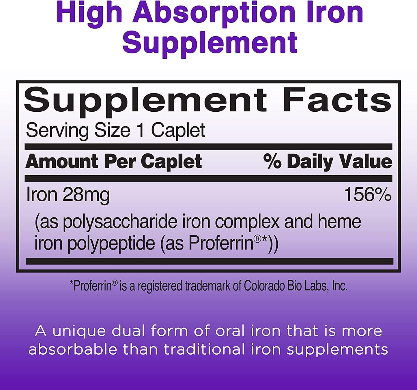 Feosol Bifera Iron Caplets Complete 30 Count - Iron Supplement by Feosol
