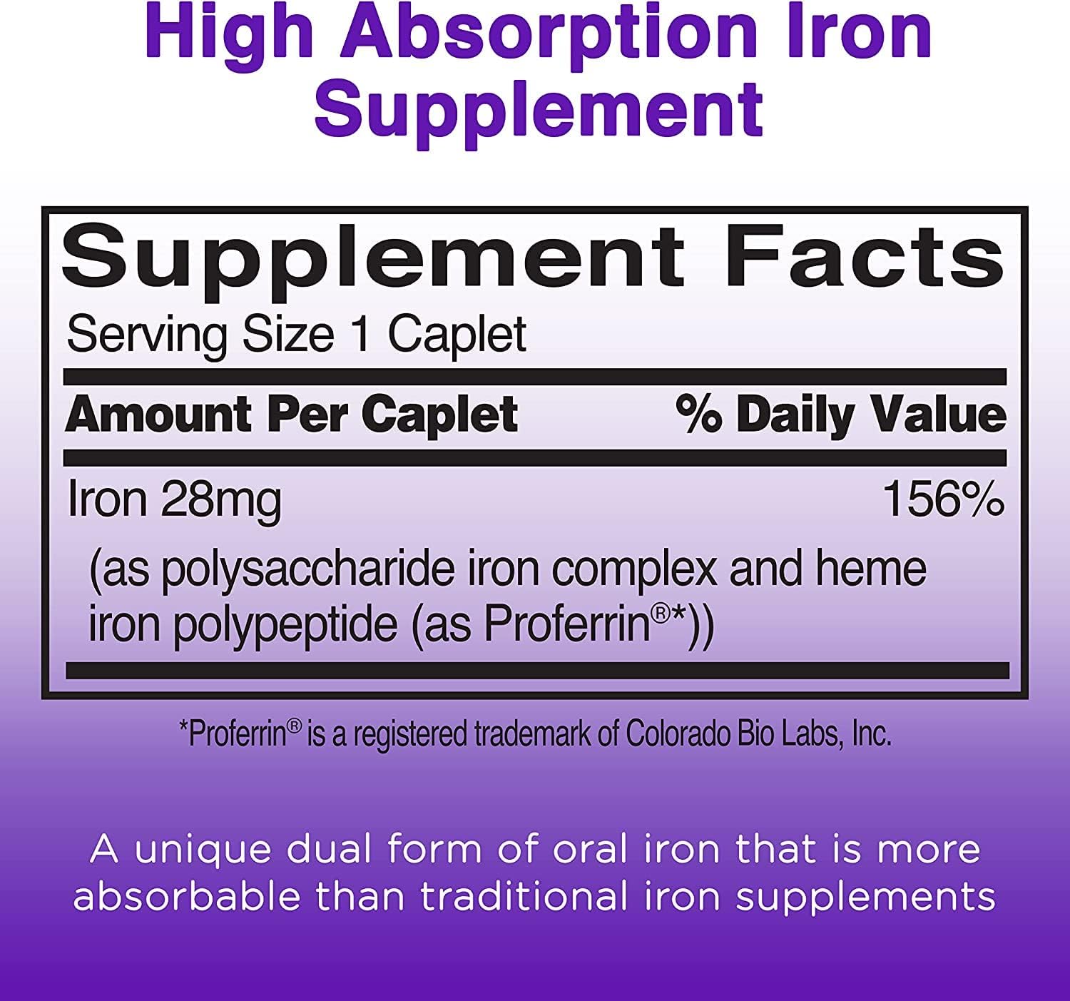 Feosol Bifera Iron Caplets Complete 30 Count - Iron Supplement by Feosol