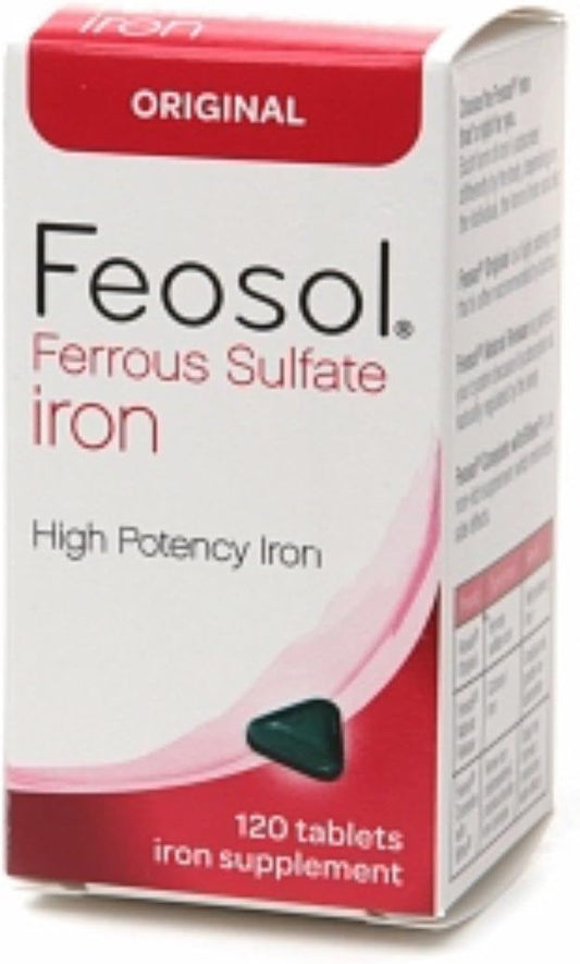 Feosol Ferrous Sulfate Iron Tablets - Original Formula - 120 Tablets per Pack (Pack of 4)