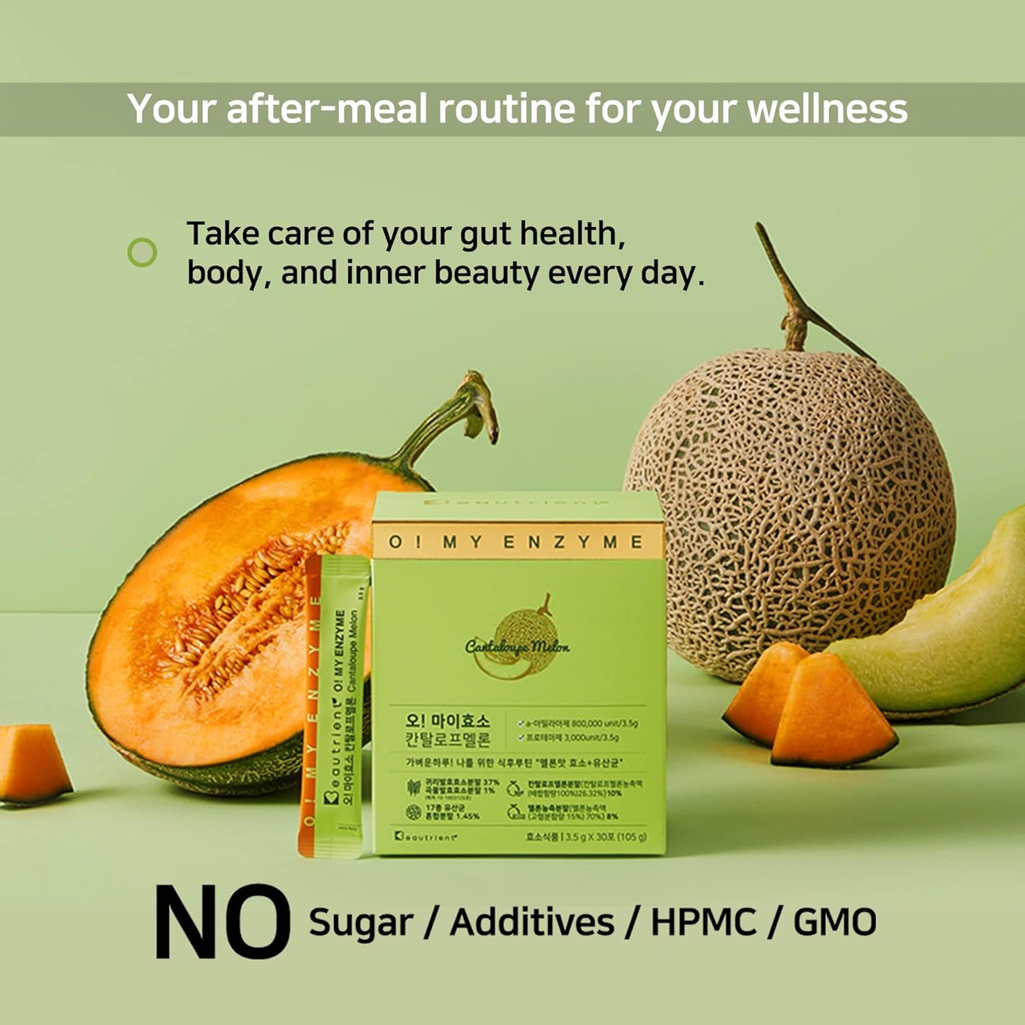 Fermented Enzyme Supplement Powder Sticks with Probiotics for Healthy Digestion & Immune Support, 30 Sticks