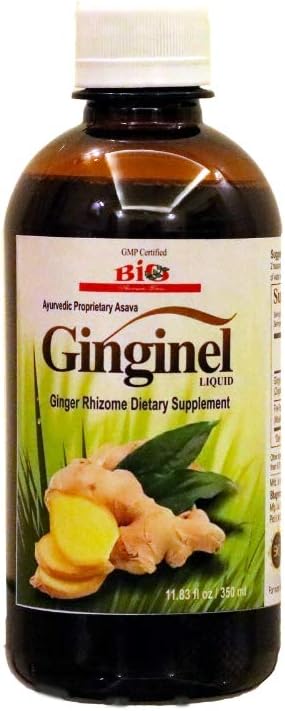 Fermented Ginger Liquid Supplement for Digestion Support - 11.83 fl oz Vegan Extract to Reduce Toxins in Body and Joints