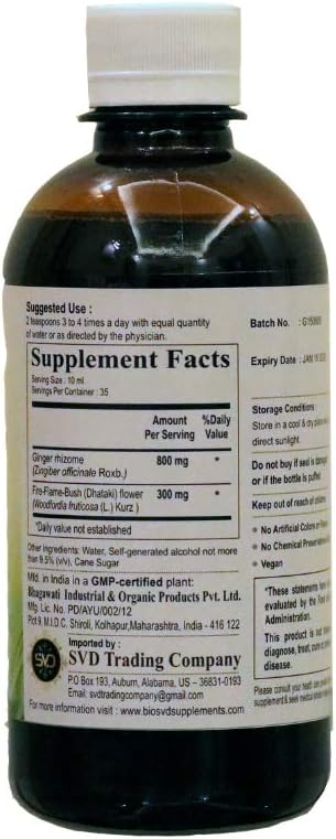 Fermented Ginger Liquid Supplement for Digestion Support - 11.83 fl oz Vegan Extract to Reduce Toxins in Body and Joints