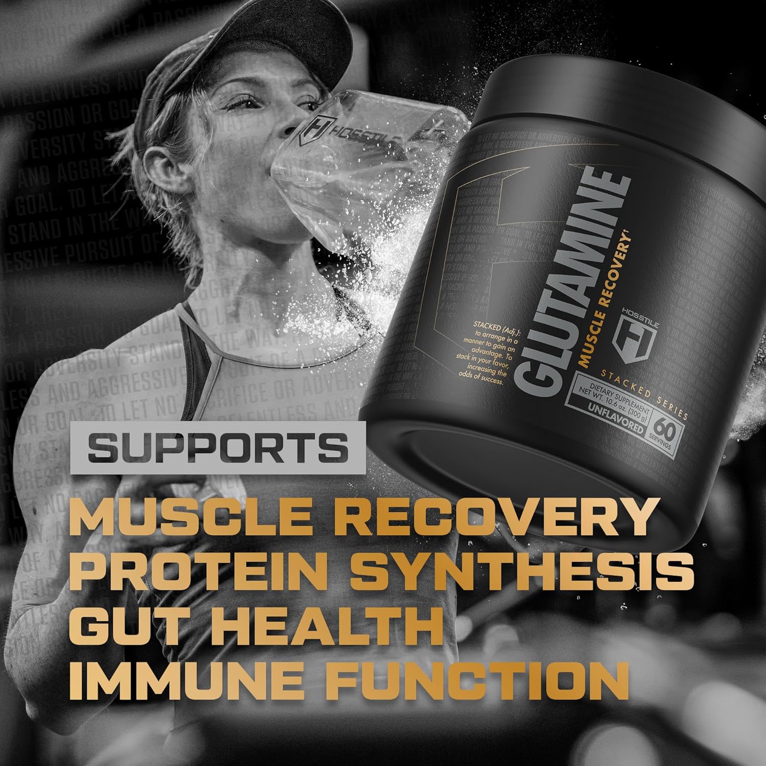 Fermented L Glutamine Powder for Muscle Recovery, 60 Servings, Unflavored Supplement for Men & Women, Post Workout Drink - BoostGo Australia