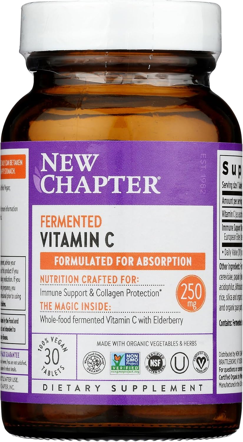 Fermented Vitamin C by New Chapter - 30 Count Bottle for Immune Support