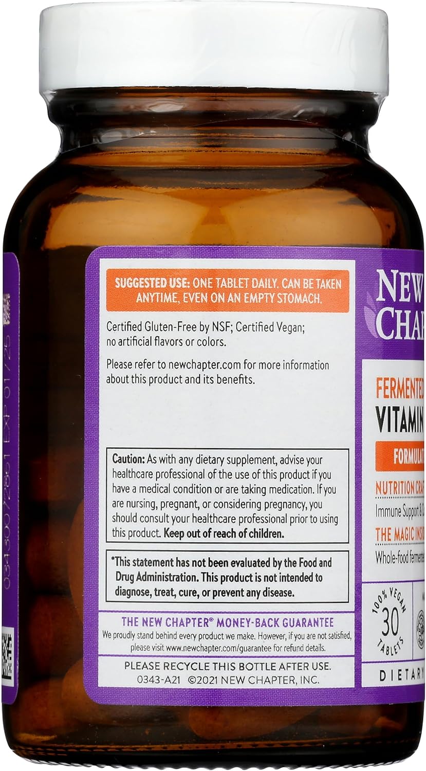 Fermented Vitamin C by New Chapter - 30 Count Bottle for Immune Support