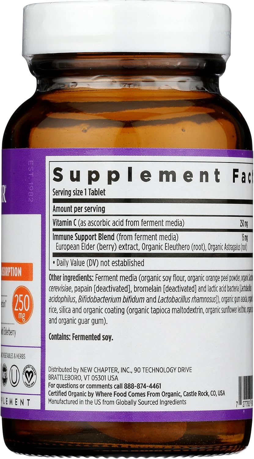 Fermented Vitamin C by New Chapter - 30 Count Bottle for Immune Support