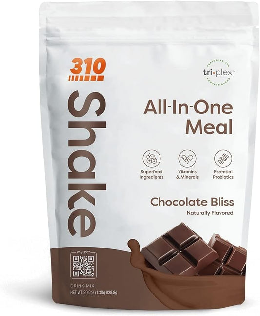 Fiber-Rich Vegan Superfood Meal Replacement Shake - Low Carb, Keto & Paleo Friendly - Chocolate Bliss Flavor - Gluten-Free - 28 Servings