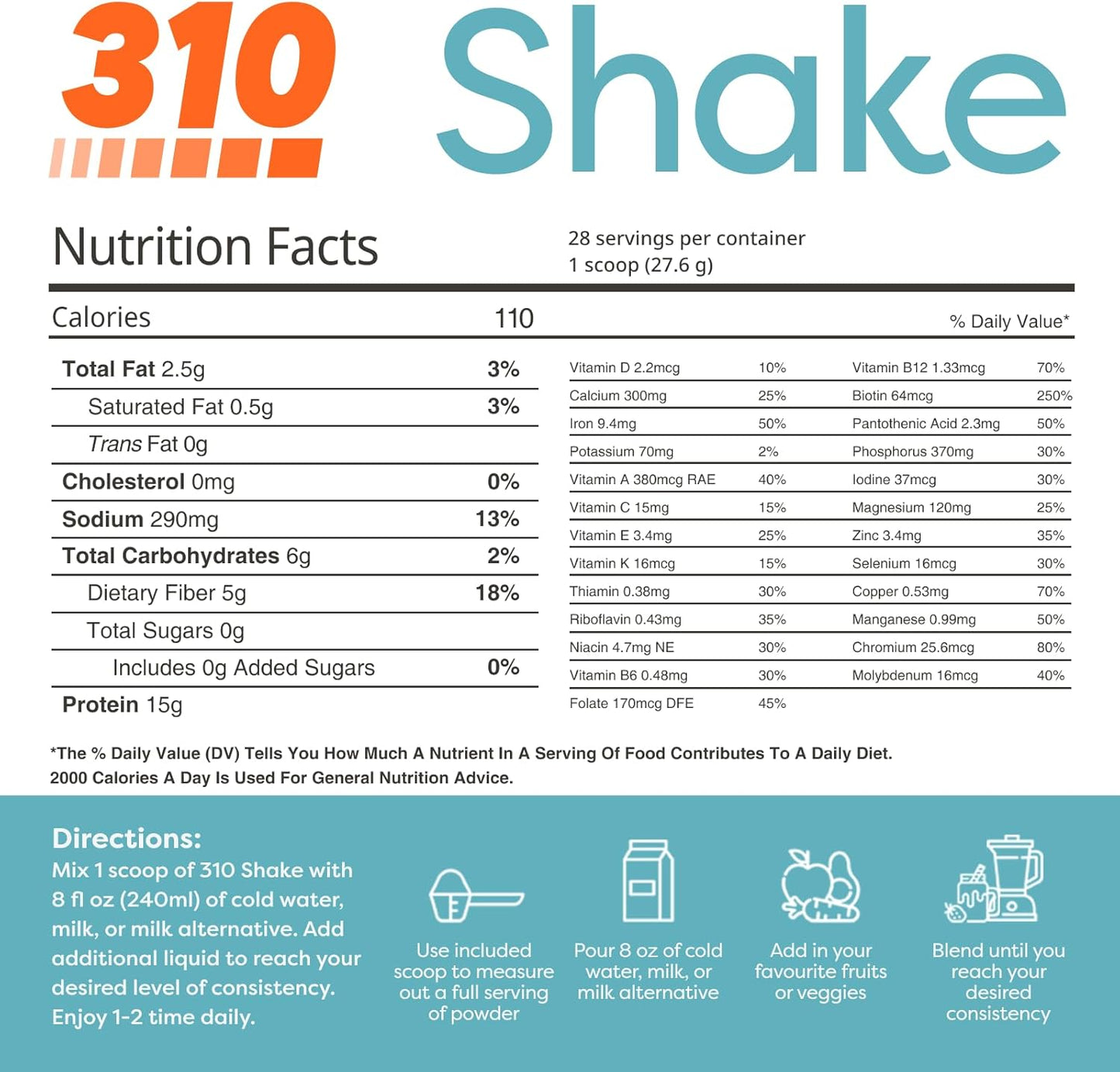 Fiber-Rich Vegan Superfood Meal Replacement Shake - Keto & Paleo Friendly, Gluten-Free, Tropical Coconut Flavor, 28 Servings