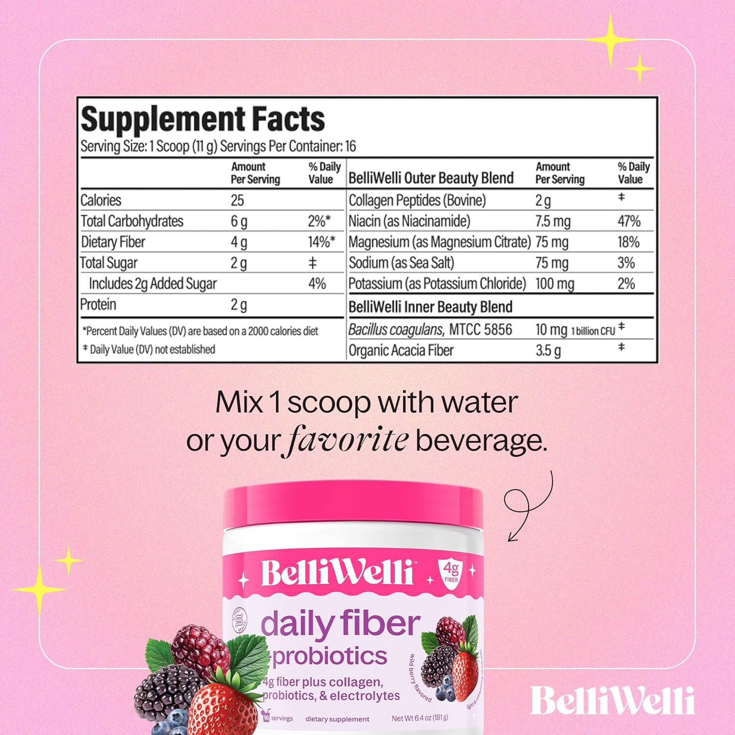 Fiber Supplement Bundle: Tropical Breeze & Wild Berry Flavors with Collagen, Probiotics, & Electrolytes for Digestion Support - 32 Servings