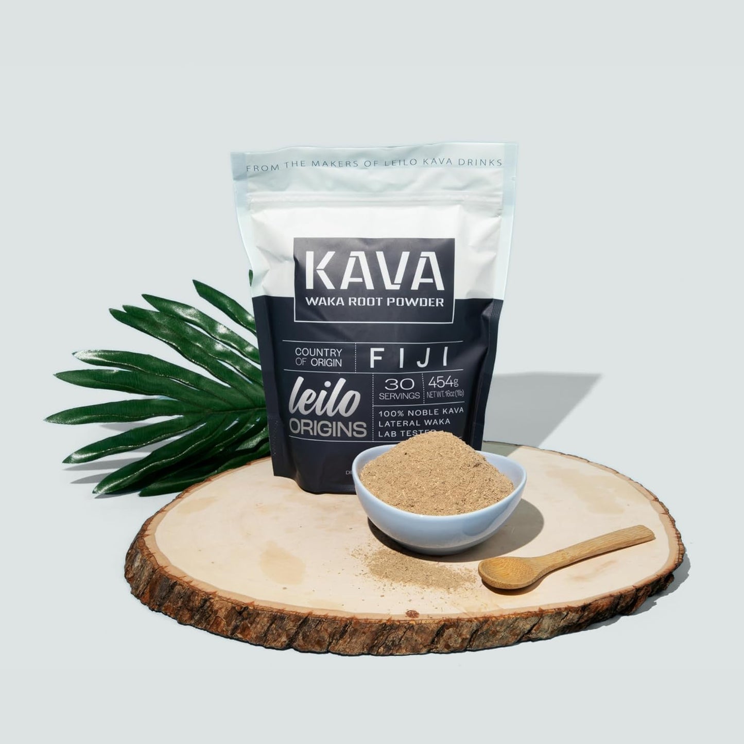 Fijian LEILO Kava Powder - Natural Stress Reducer and Relaxation Aid (1lb | 30 Servings)