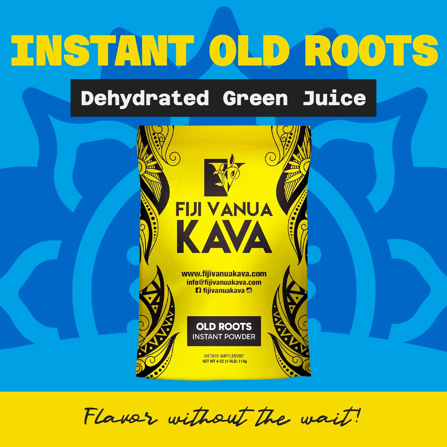Fijian Vanua Kava Instant Powder - Dehydrated Green Juice Kava Drink, Easy-to-Prepare Herbal Supplement