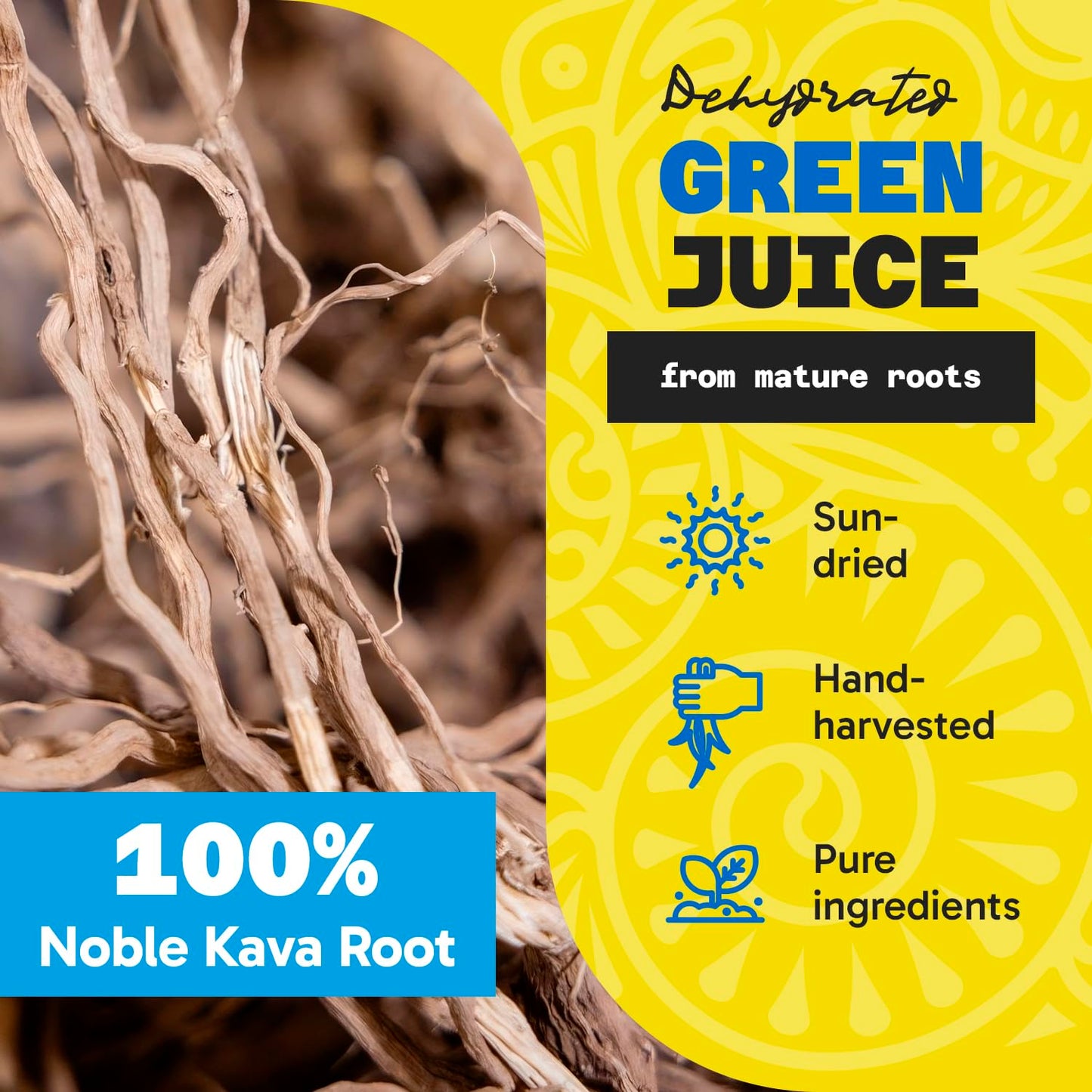 Fijian Vanua Kava Instant Powder - Dehydrated Green Juice Kava Drink, Easy-to-Prepare Herbal Supplement