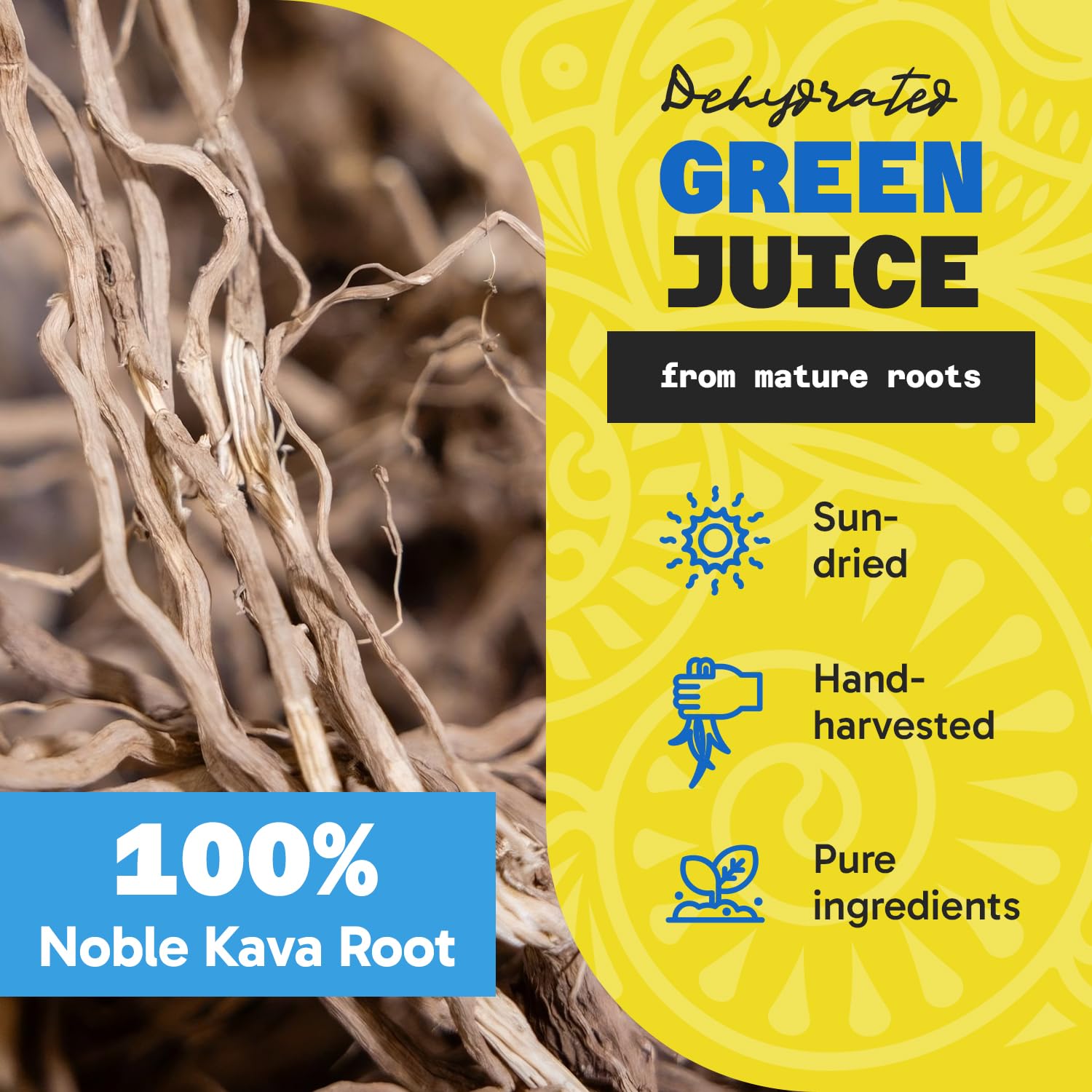 Fijian Vanua Kava Instant Powder - Dehydrated Green Juice Kava Drink, Easy-to-Prepare Herbal Supplement