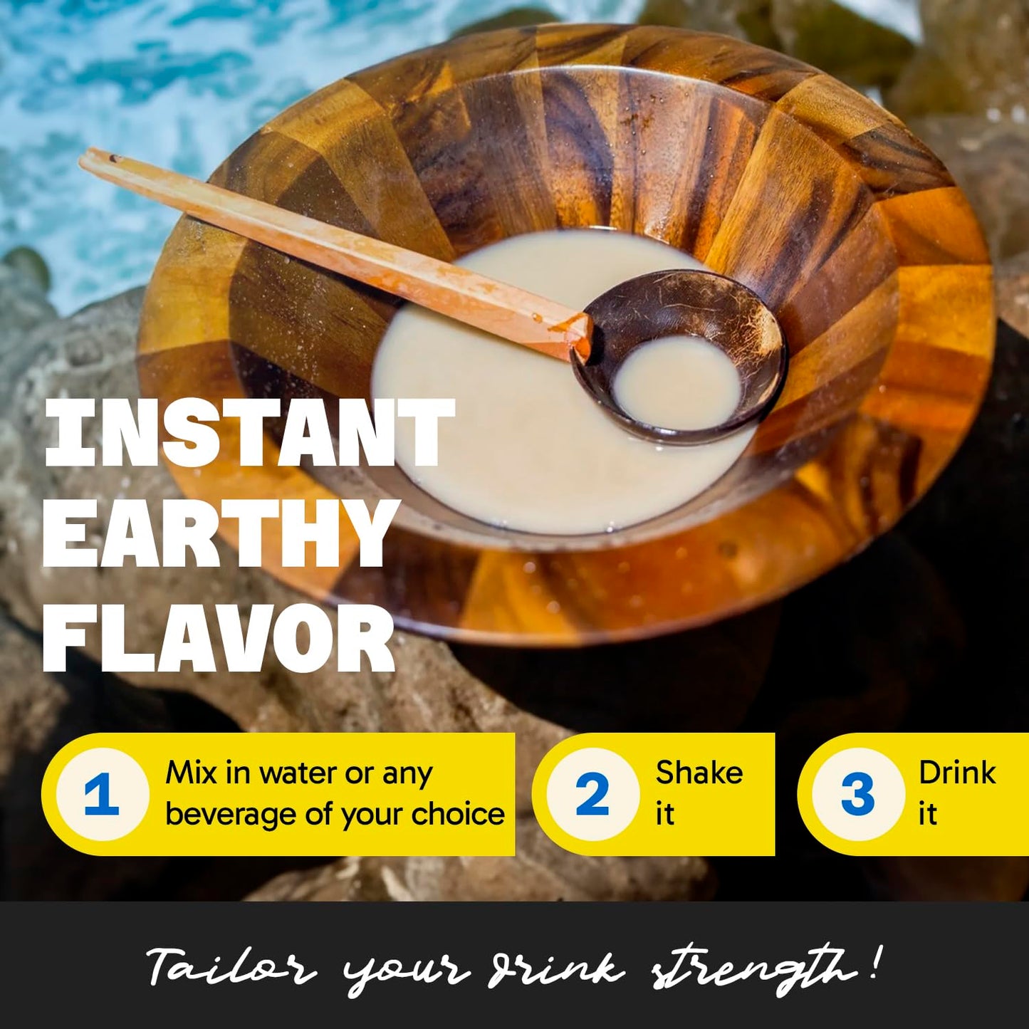 Fijian Vanua Kava Instant Powder - Dehydrated Green Juice Kava Drink, Easy-to-Prepare Herbal Supplement