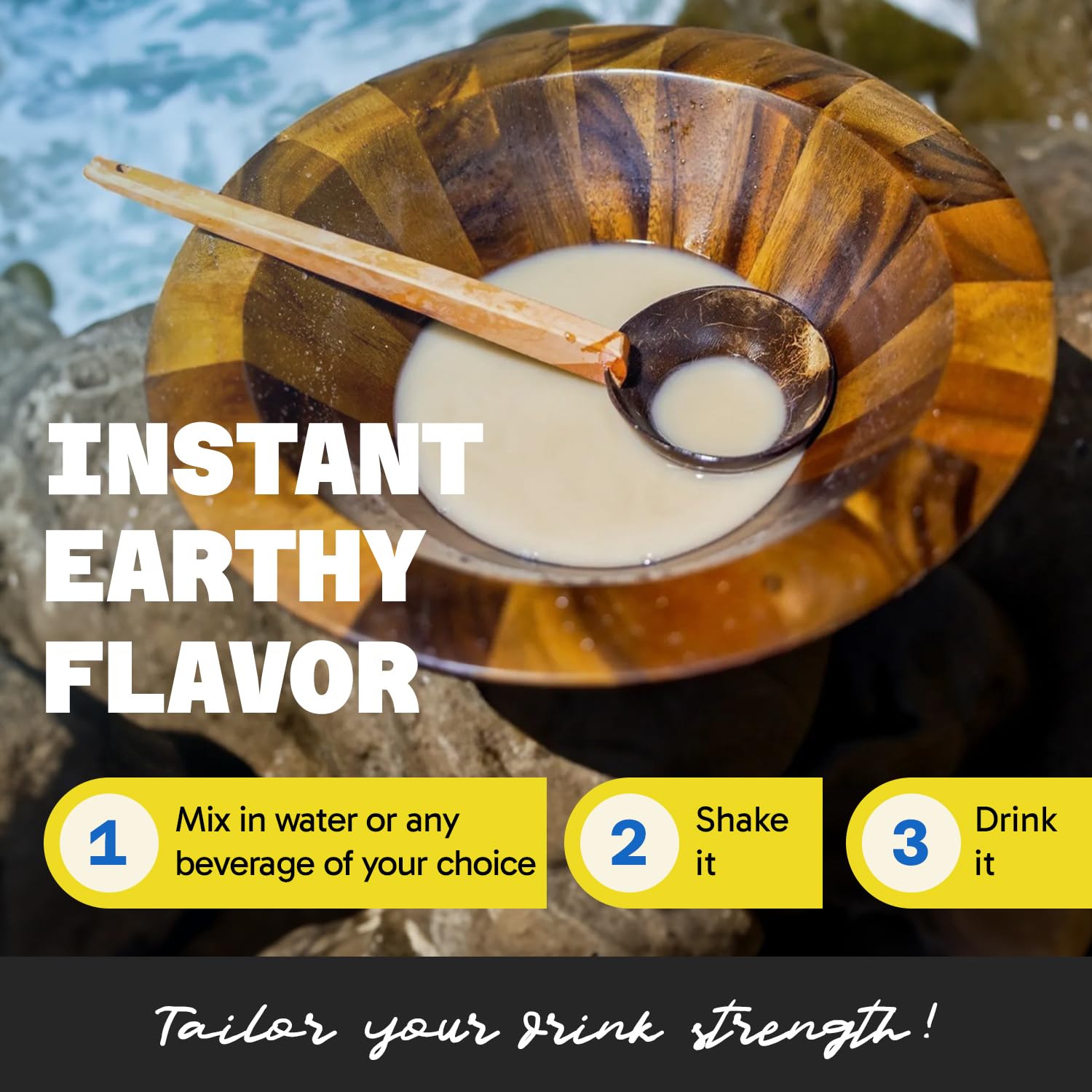 Fijian Vanua Kava Instant Powder - Dehydrated Green Juice Kava Drink, Easy-to-Prepare Herbal Supplement