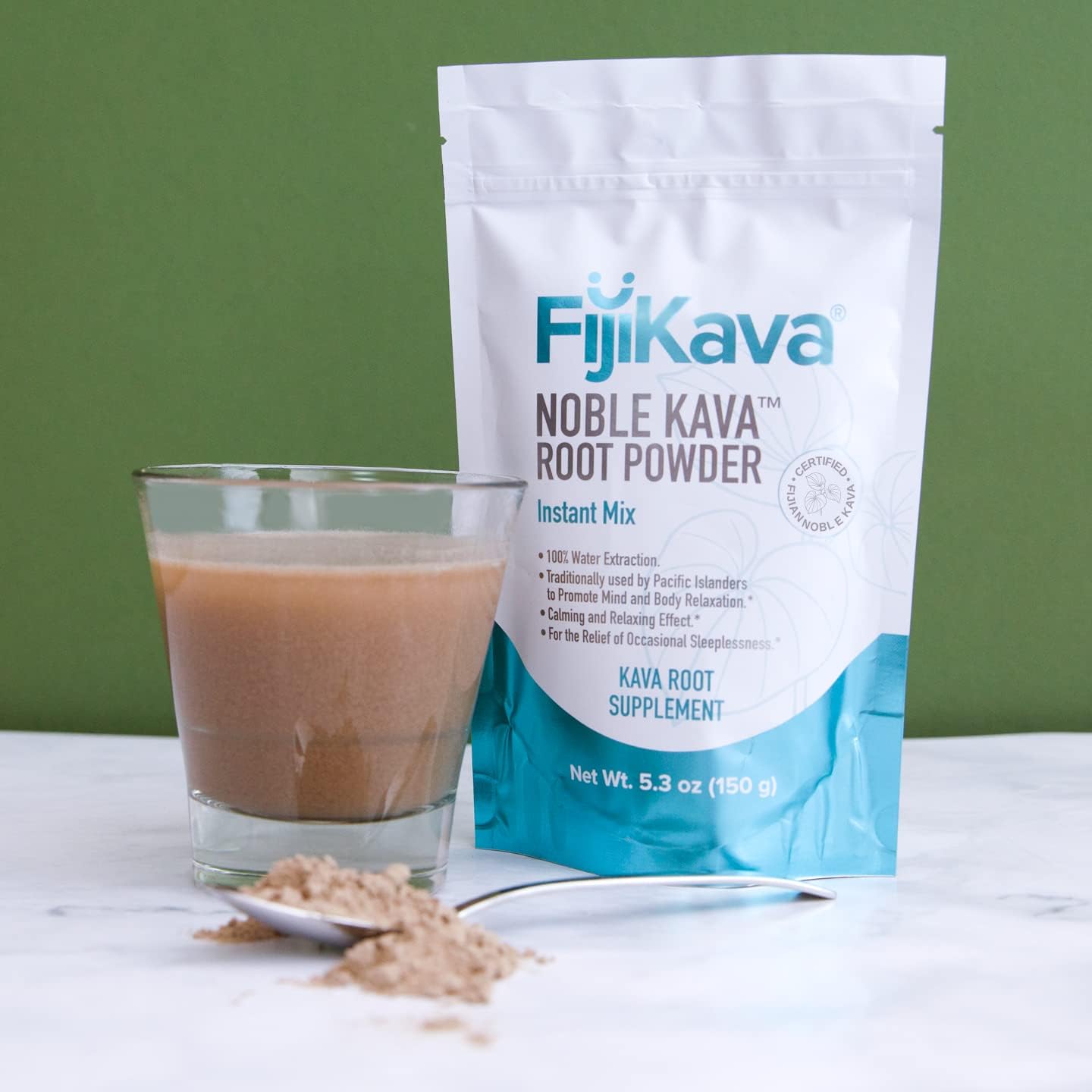 FijiKava Instant Extract Powder - 150g Sleep Aid & Relaxation, 60mg Kavalactones (5.3 oz)