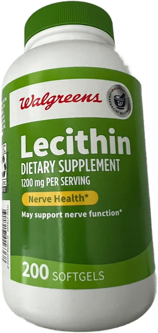 Finest Nutrition Walgreens Lecithin 1200mg Softgels - 200 Count Bottle