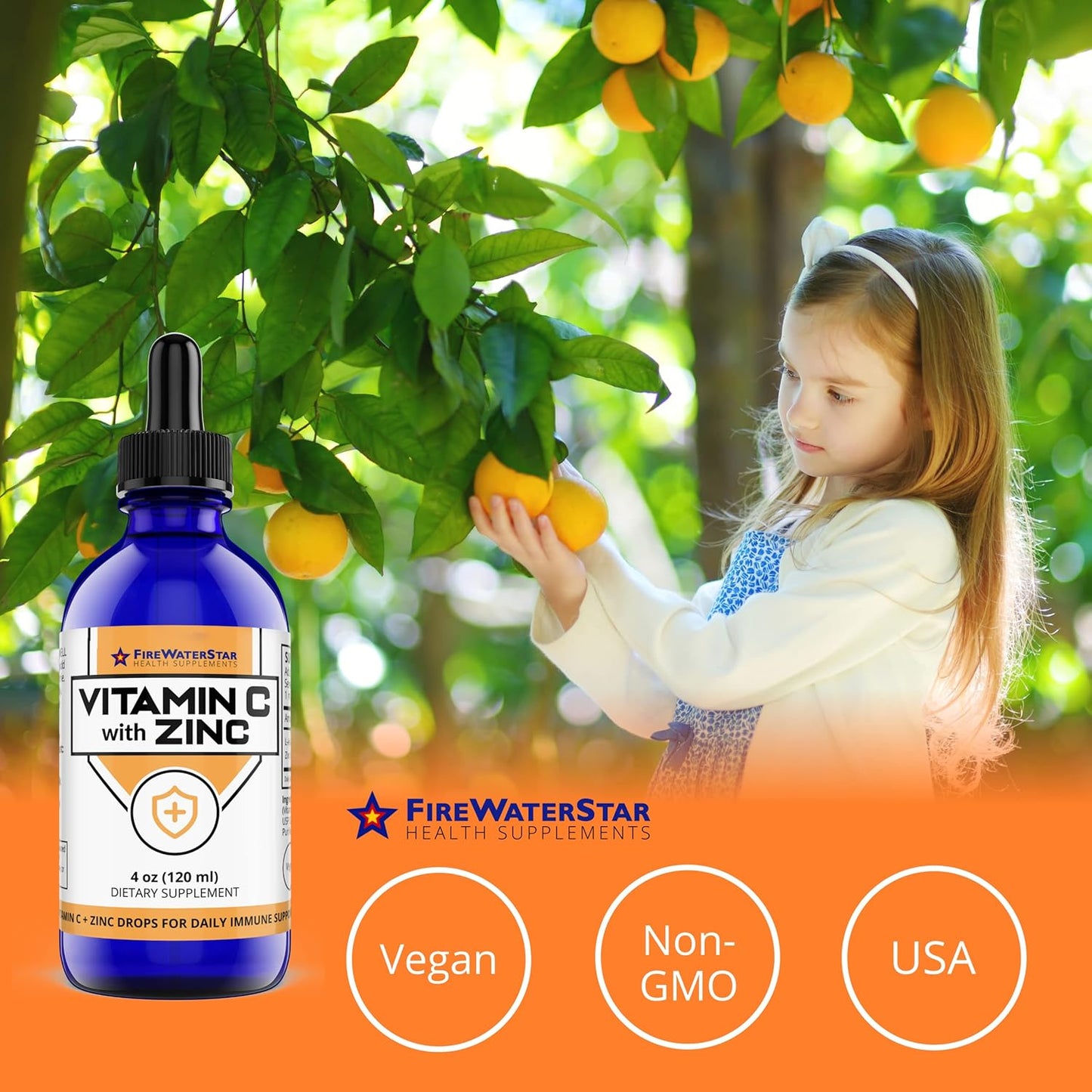 FIREWATERSTAR Liquid Vitamin C with Zinc and Apple Cider Vinegar Bundle - Health Supplements