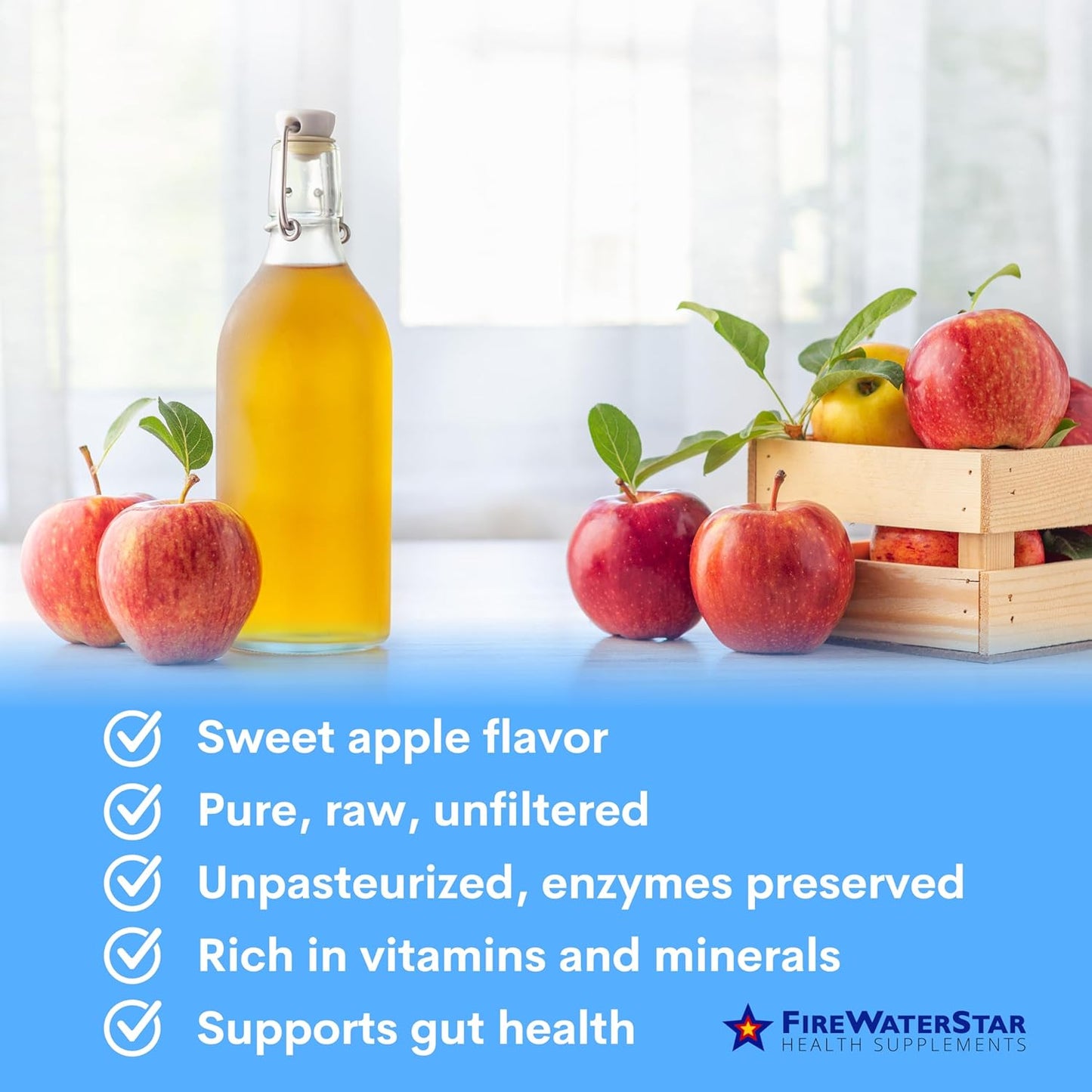 FIREWATERSTAR Liquid Vitamin C with Zinc and Apple Cider Vinegar Bundle - Health Supplements