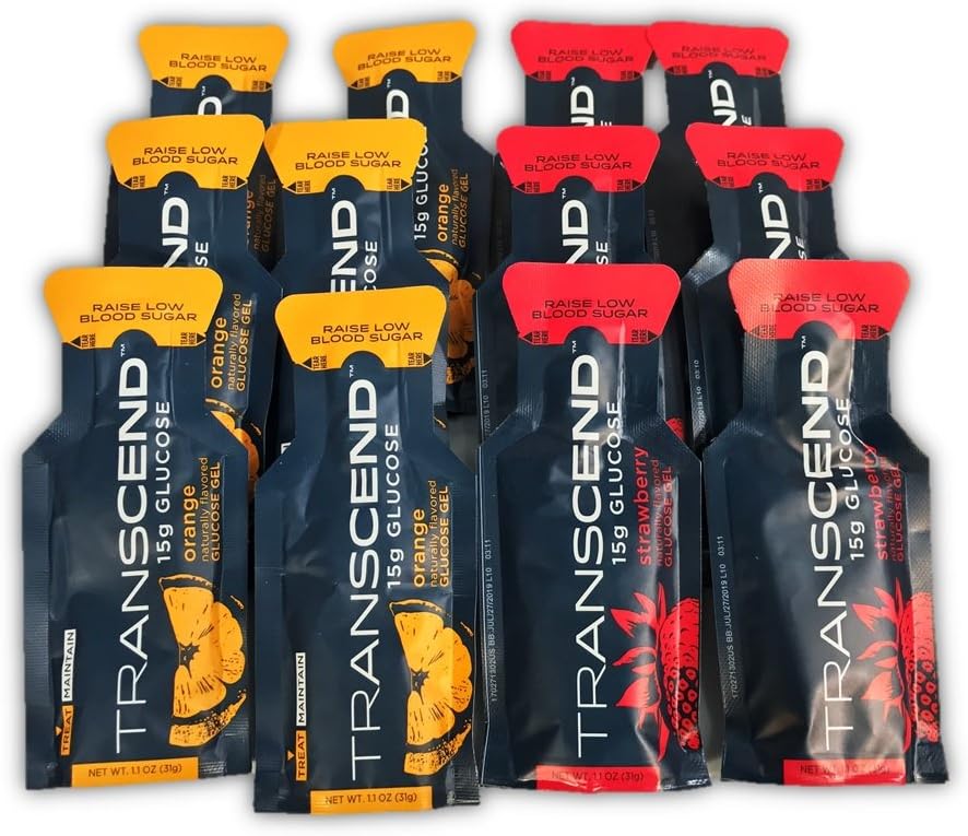 First Aid Global Transcend 15g Glucose Gel Variety Pack - Orange & Strawberry Flavors (12 Pack)