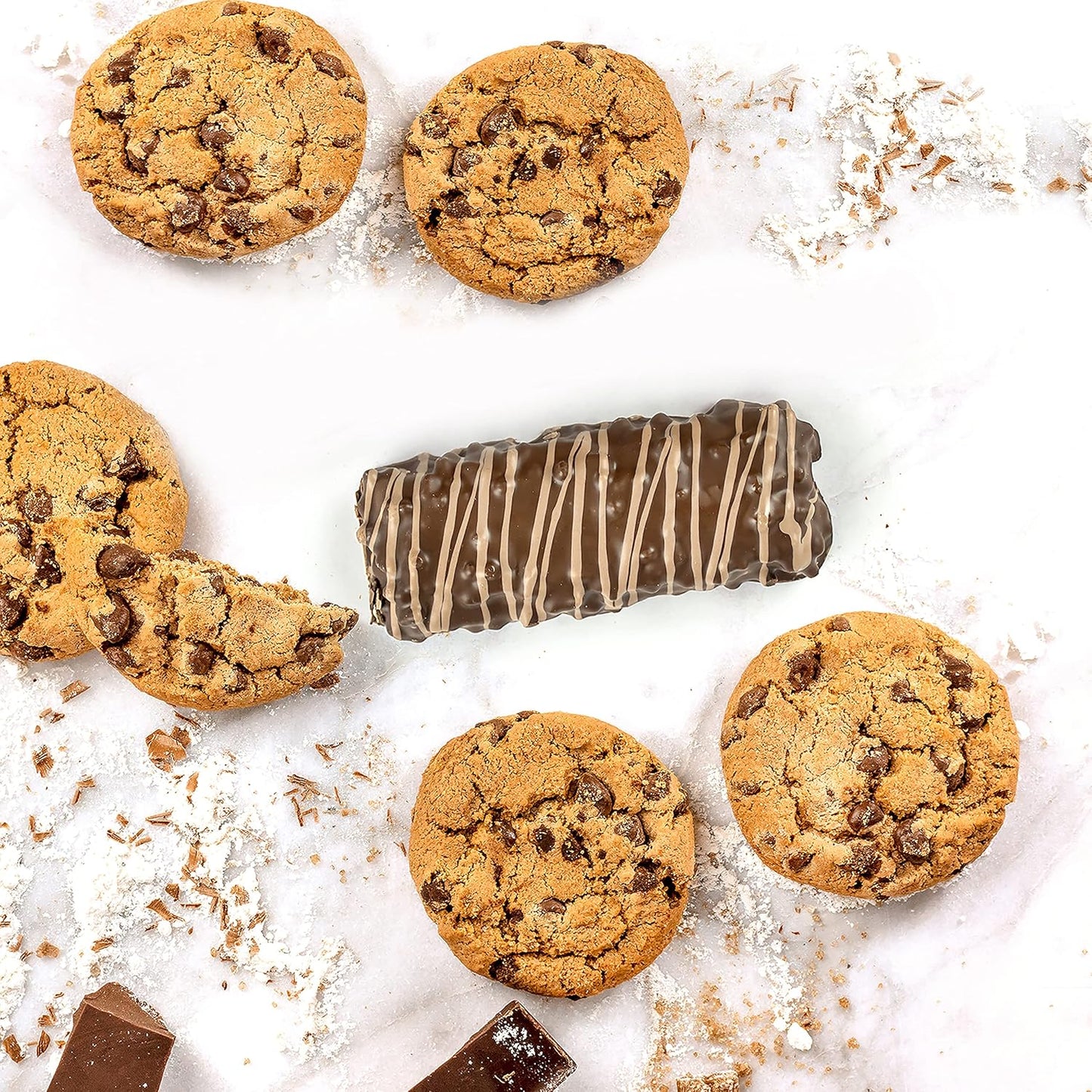 Fit Crunch Snack Size Protein Bars - 6-Layer Baked Bars with Soft Cake Core, 3g Sugar, Gluten Free (9 Bars, Chocolate Chip Cookie Dough)