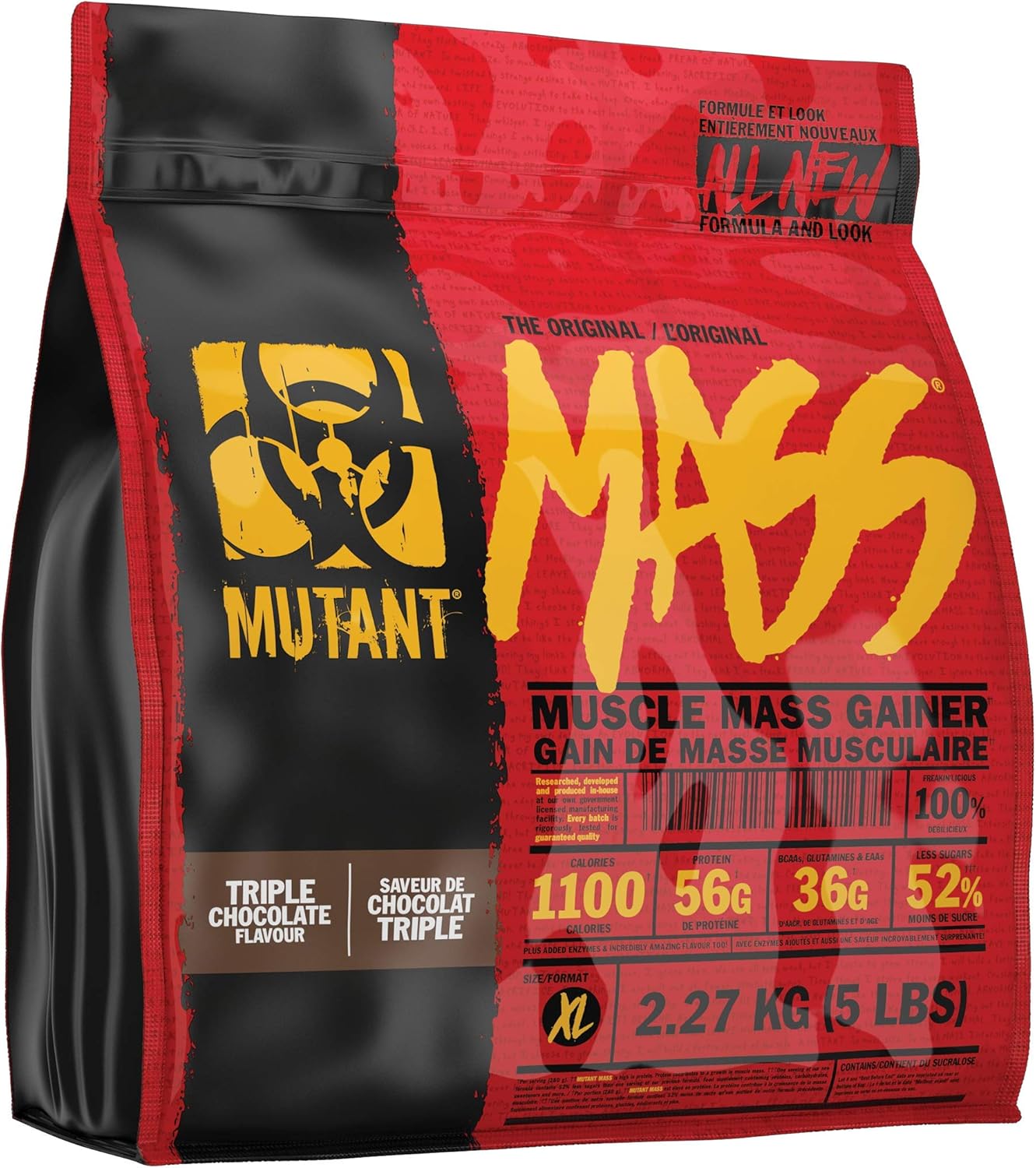 Fit Foods Mutant Mass Triple Chocolate Flavor 2.2 kg - High Calorie Weight Gainer Protein Powder